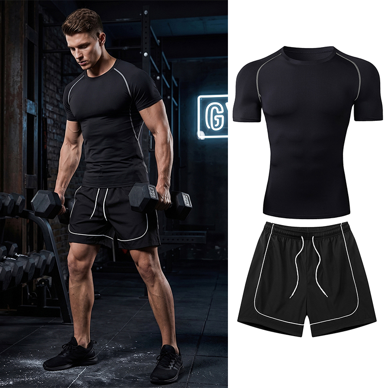 Compression Shorts Athletes - Men's Workout Running Gear 2 Piece