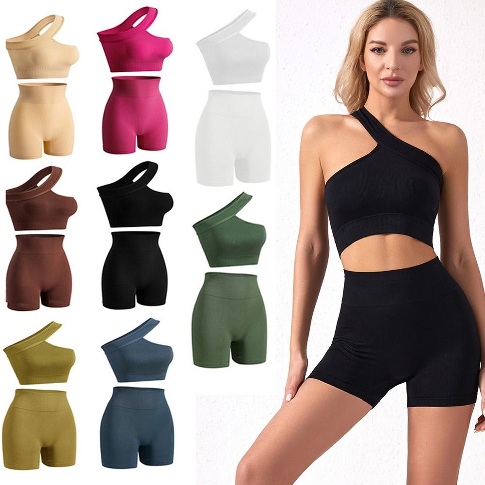 2Pcs Casual Seamless Women Wor - Tank Top Ribbed ulasan dan harga