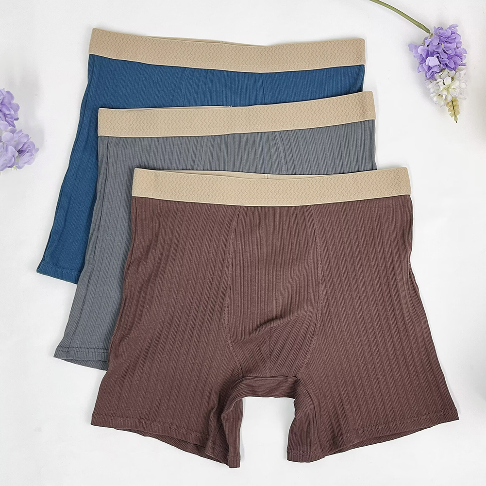 Skin-friendly Soft Men Striped - Long Leg Trunk Men ulasan dan harga