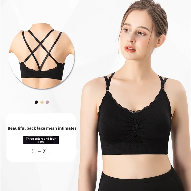 Sports Bra Lace Mesh Breathabl - Quick Dry Underwear ulasan dan harga